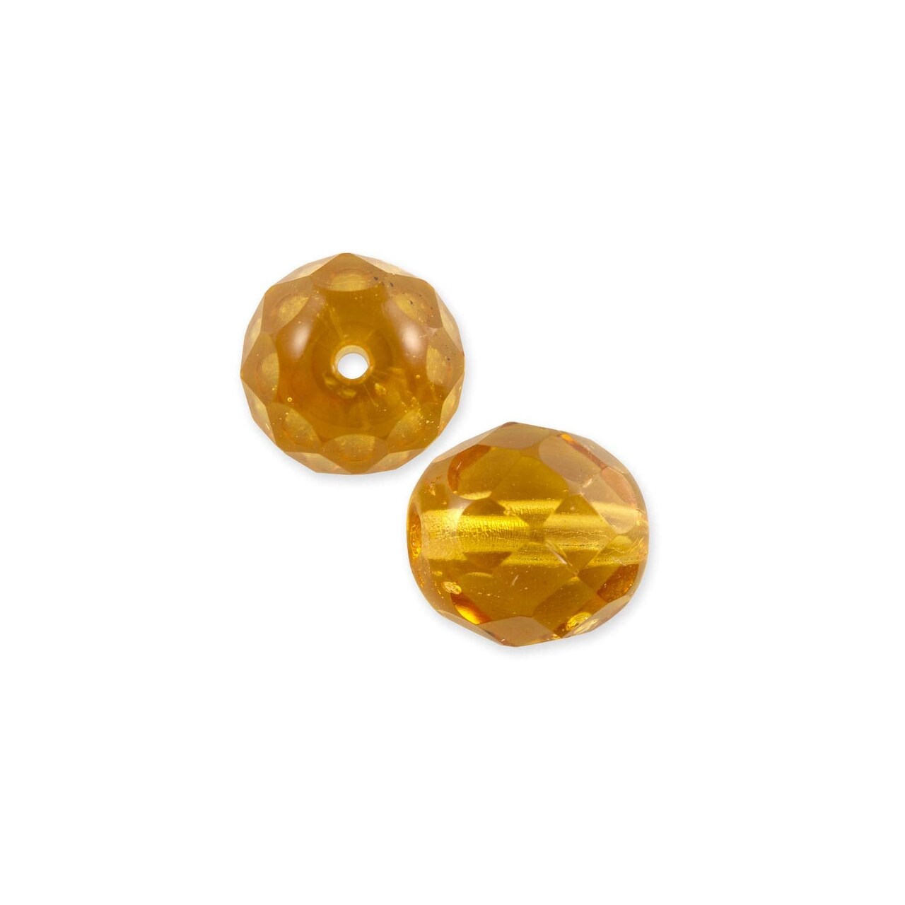Czech Fire Polished Glass Round Beads 8mm Topaz (Package of 25)